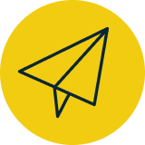 An illustration of a paper airplane